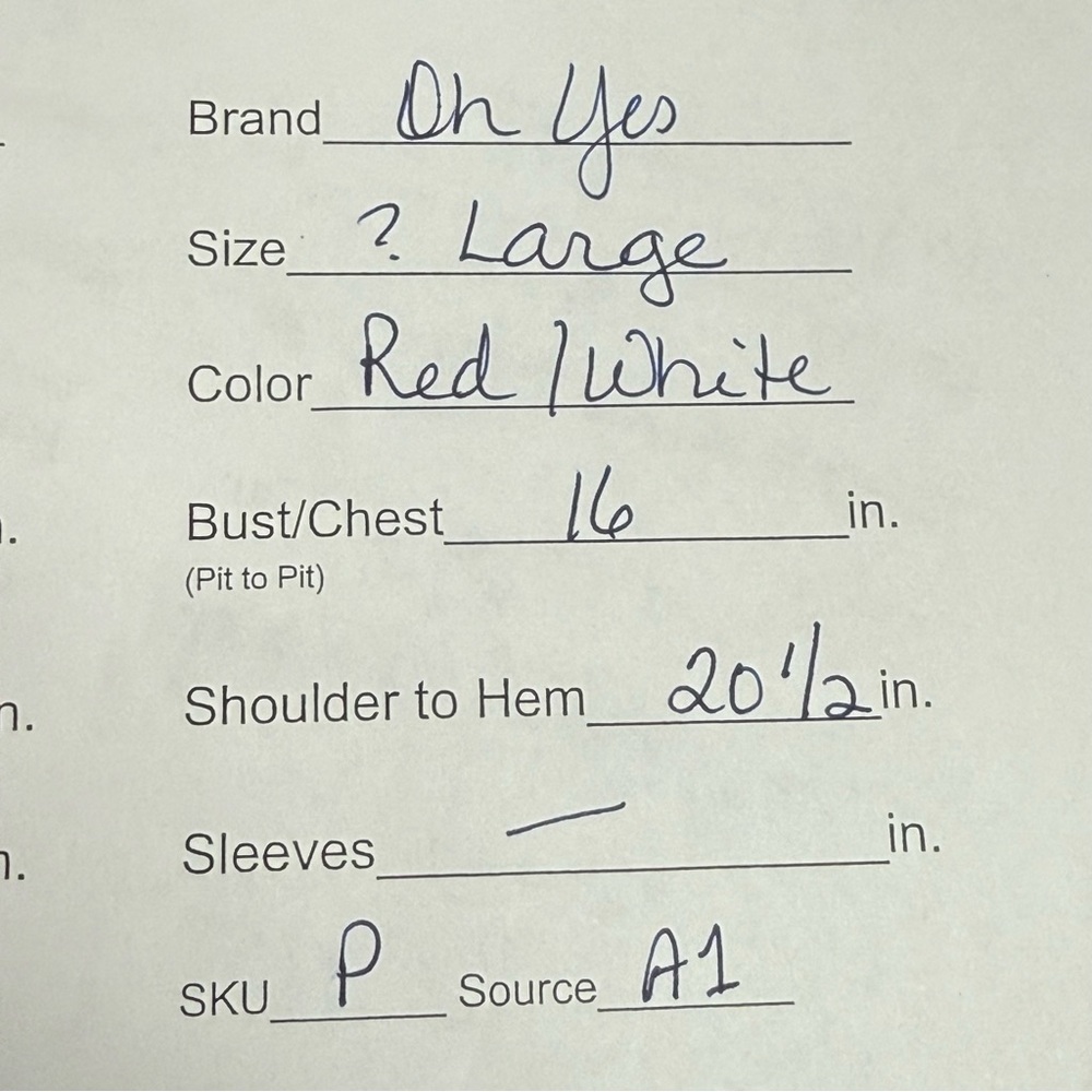 Red Lace-Up Back Military Vest Top w/ White Button Front Detail Large - Picture 9 of 9